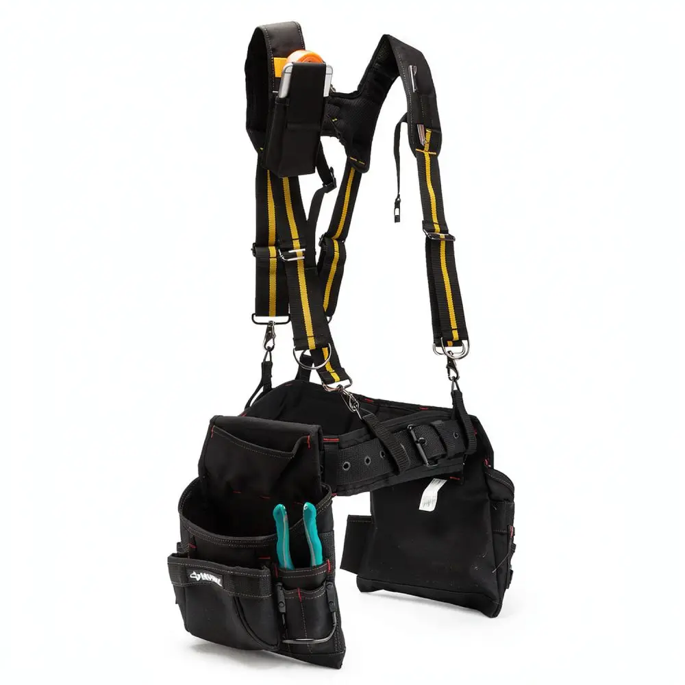 Ergonomic Tool Pouch Carrying Strap Adjustable Oxford Fabric Harness For Handyman Repair And Construction Work