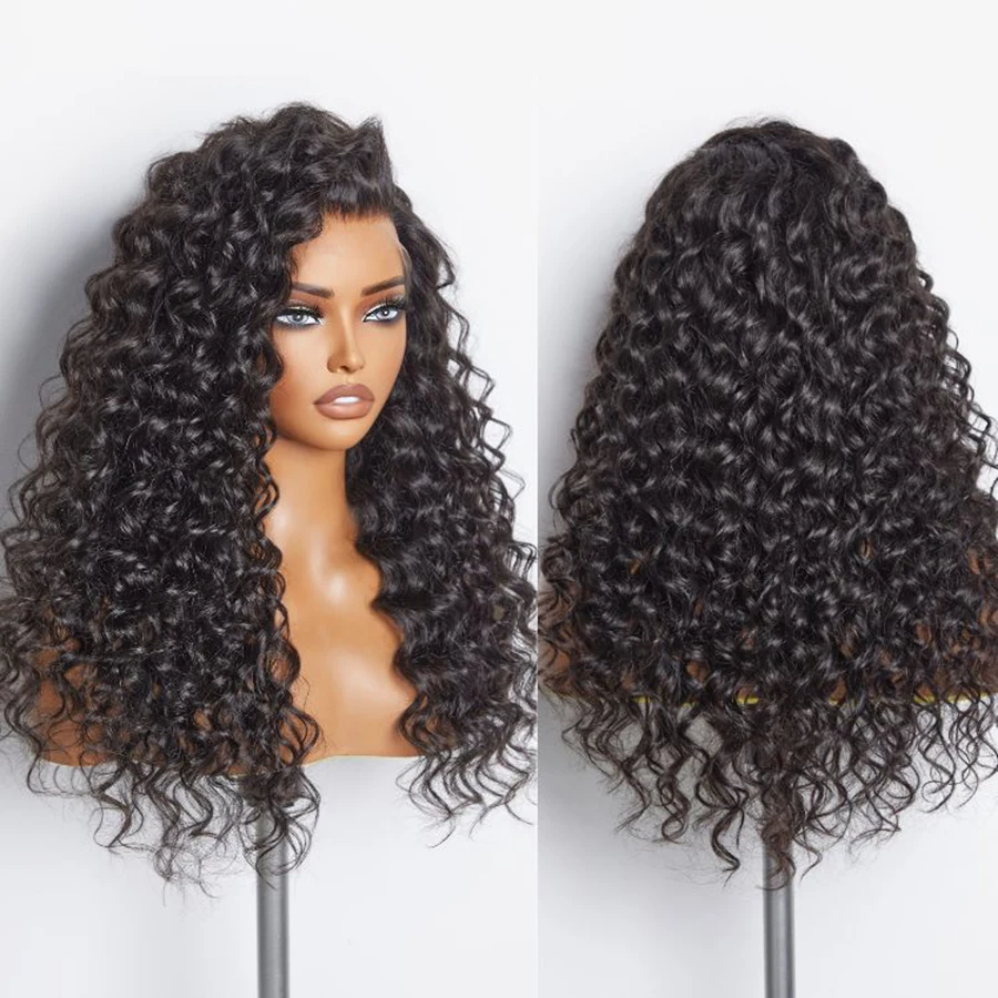 28Inch Full Lace Pruik 100% Human Hair Water Wave Lace Frontale Human Hair Pruiken Indiase Maagdelijk Haar 180% Dichtheid Deel Overal