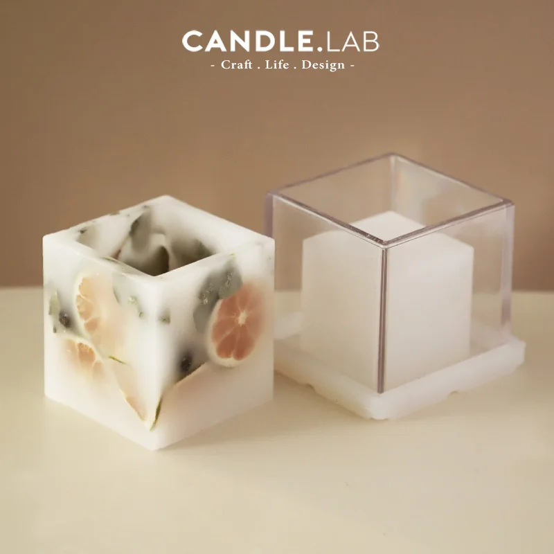 

CANDLE.LAB | Квадратный полый ветрозащитный подсвечник для свечей ПК, прозрачная твердая пластиковая форма для свечей