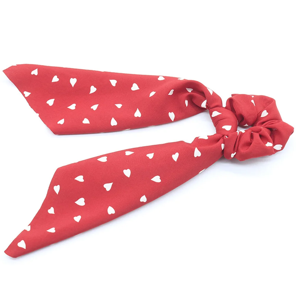 

3pcs Love Shape Hair Ties Elastic Scrunchies Durable Ribbon Ropes Women Ponytail Holders Christmas Party Decor