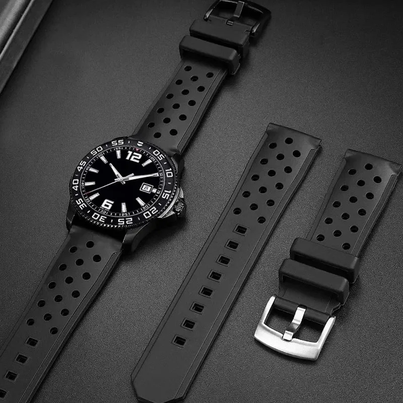 Silicone Watch Strap for Tag Heuer Racing F1 WAZ2113 Sports Watch Series Accessories Rubber Men Watch Band 22mm bracelet