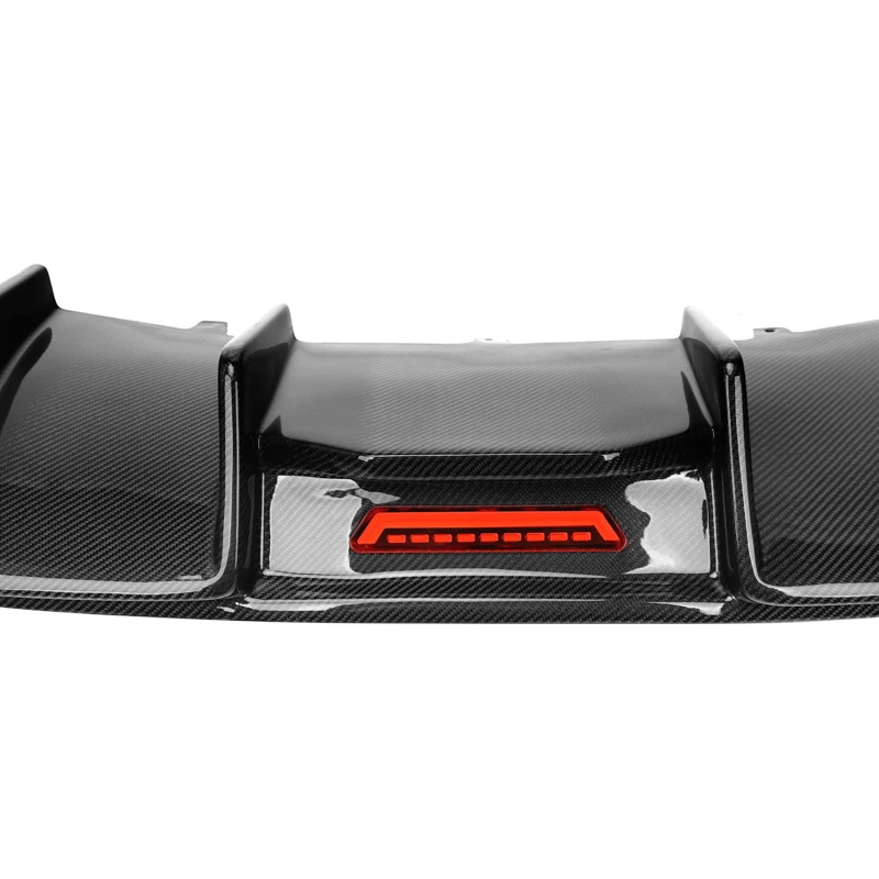 A5 B8 Carbon Fiber Rear Diffuser Fit for'Audi A5 Coupe 2008-2011 S Line Karbel Style with LED Light Rear Bumper Diffuser Lip