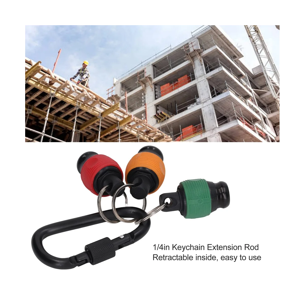 アルミニウム合金ドライバーホルダー、六角ハンドル、延長バー、ドリルねじアダプター、キーチェーン、1 "、4" 、3個