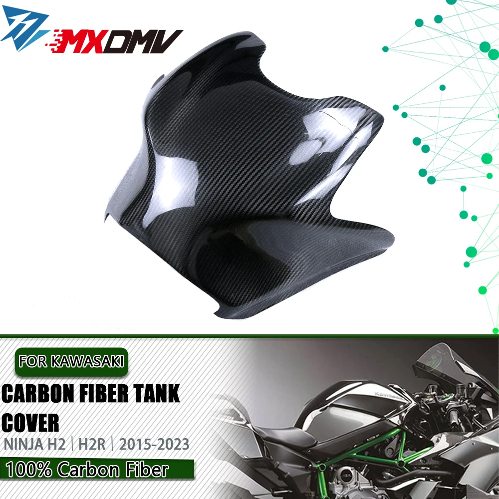 

Крышка топливного бака из углеродного волокна для KAWASAKI NINJA H2 H2R 2015-2023 аксессуары для мотоциклов крышка бака обтекателя топливного бака