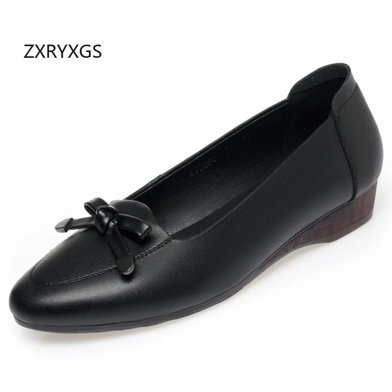 

ZXRYXGS улучшенная женская обувь из мягкой микрофибры с бантом, модная повседневная обувь, 2025 г., туфли большого размера на плоской подошве с мягкой подошвой, обувь для вождения Tide