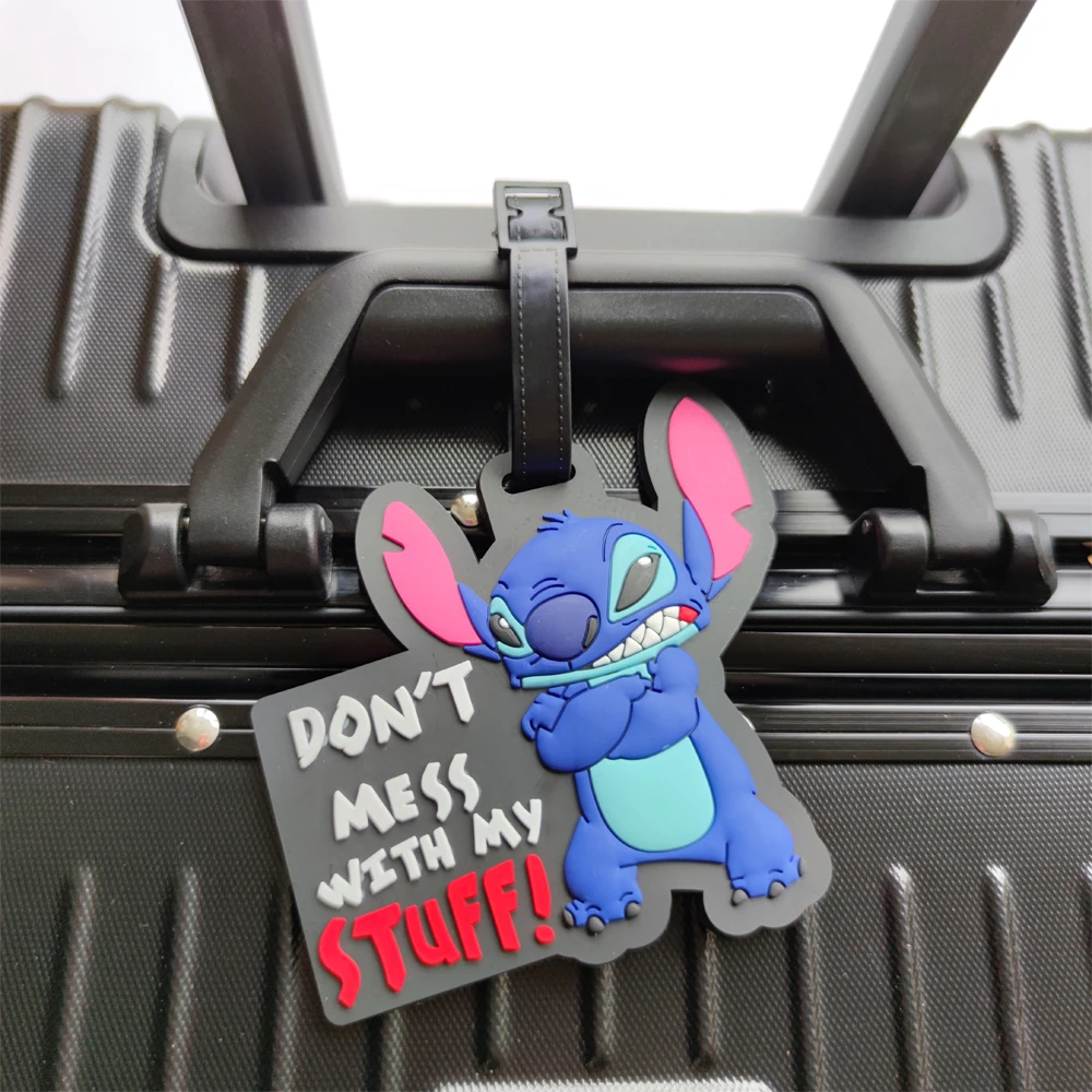 Don\'t mess with my stuff!Cartoon Stitch Luggage Tag Suitcase Name Address Label