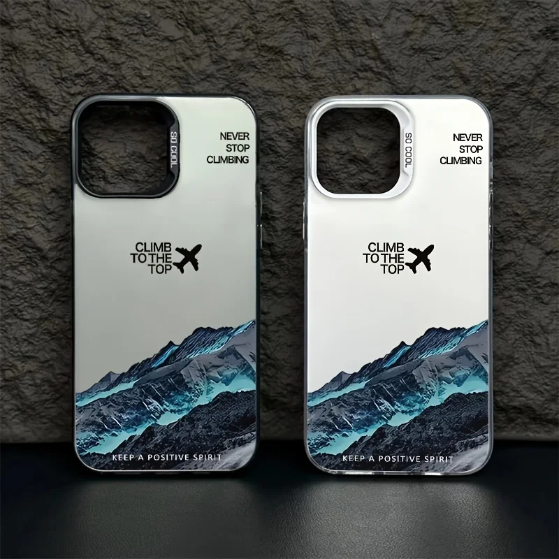 

Blue Mountain Snow Pattern Art Phone Case For iPhone 15 16 14 13 12 11 Pro Max X XR XS 7 8 Plus 16E Hanrd PC Matte Laser Cover