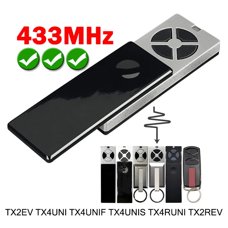 1-20PCS 433MHz TX4UNI TX4EV TX2EV TX4UNIF TX4UNIS TX4RUNI TX2REV Garage Door Opener Remote Control 4 Channel Gate Remote Control