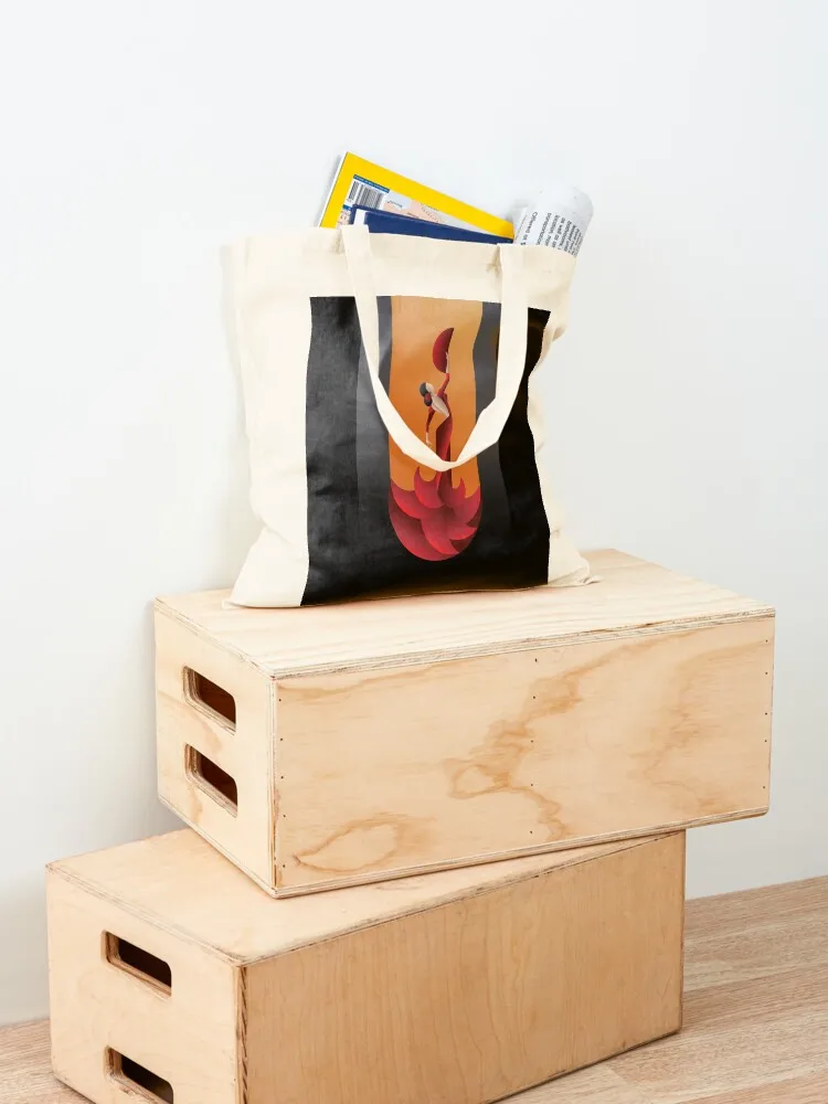 Art Deco geometric styled Spain Flamenco dancer Tote Bag Women's beach bags university shopper bag shopping trolley bag
