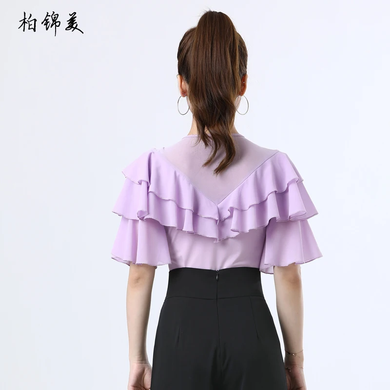 Top de baile moderno para mujer, vestido de entrenamiento de Baile Social, baile latino profesional, ropa de rendimiento, nuevo vals