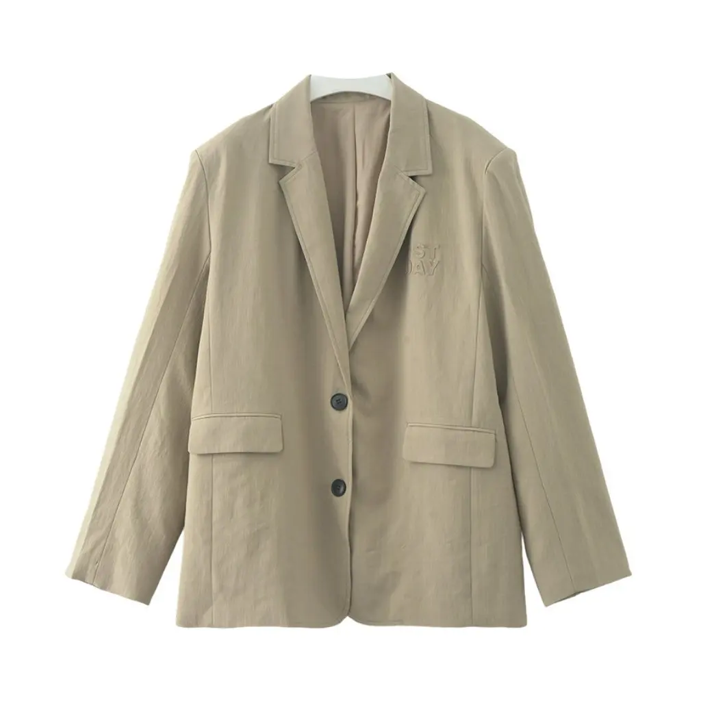 

Свободный женский пиджак Гуанчжоу Хуан Чжэнь в корейском стиле, осенняя новая серия с отделкой, стеганая верхняя одежда с маркированными швами 530770