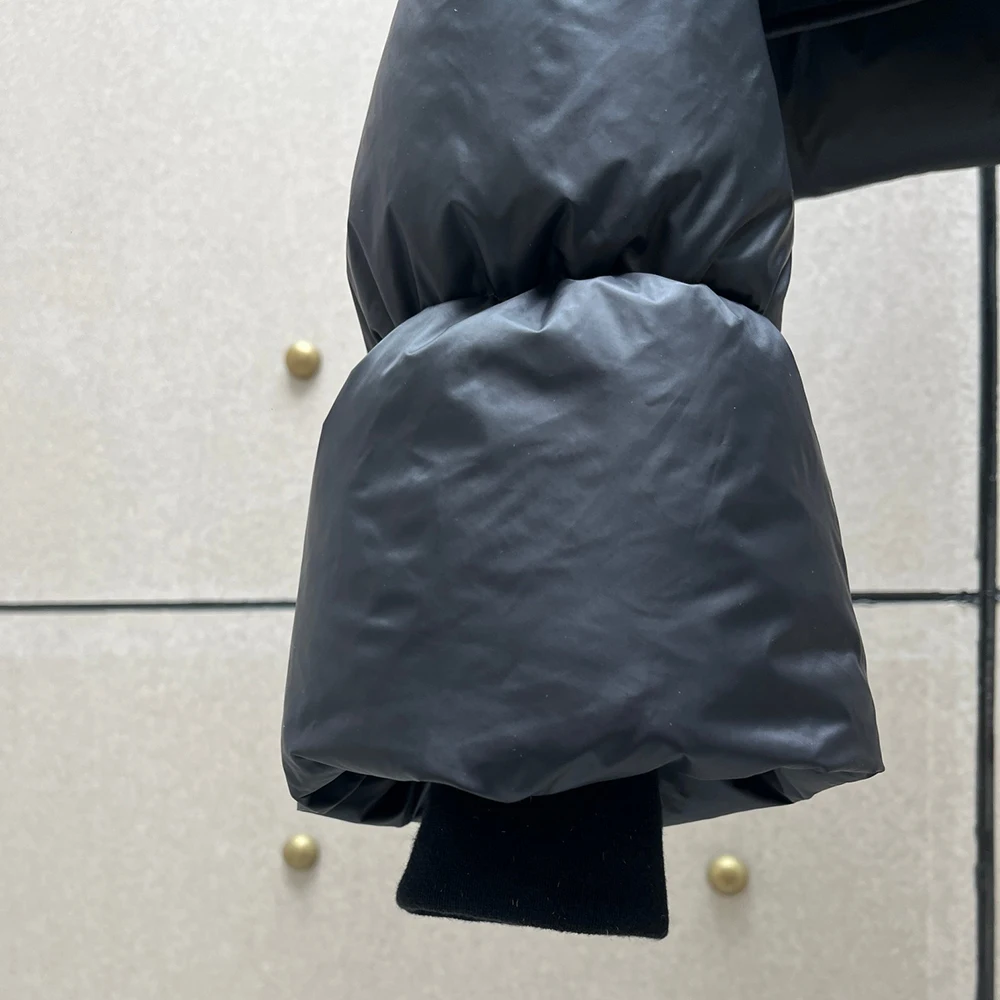 Vento escuro jaqueta de inverno feminina y2k pato para baixo preenchido fofo completo quente à prova de vento cachecol colarinho para baixo jaqueta 2024 outono/inverno novo