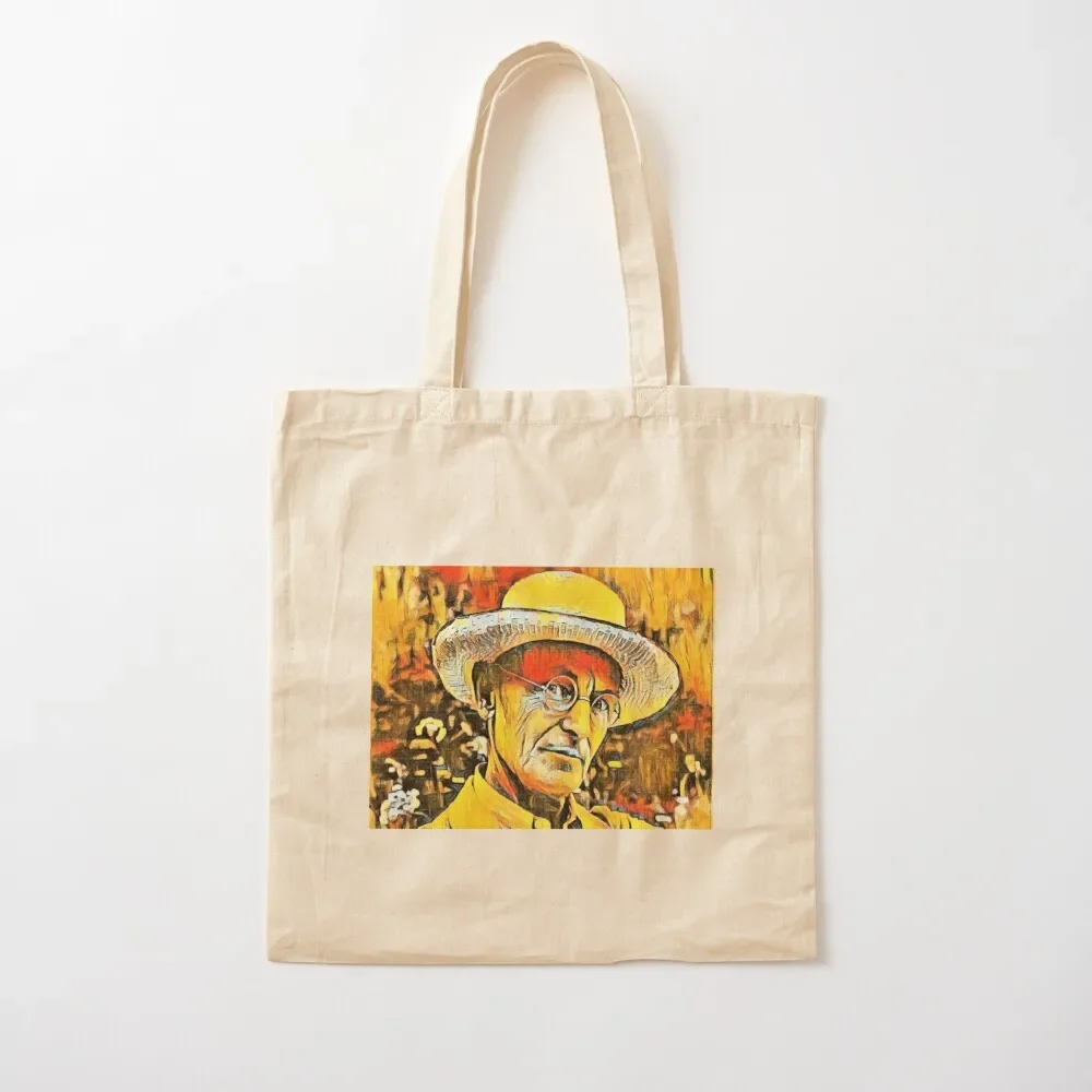 

Portrait of Hermann Hesse Tote Bag shopper bag women university shopper bag for beach