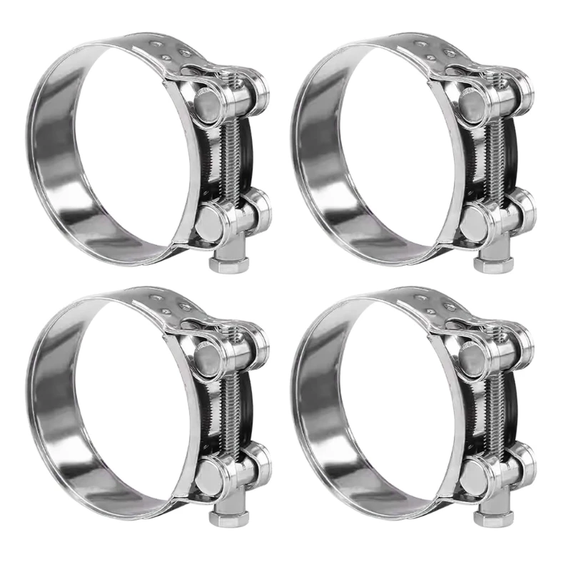 4pcs Adjustable Steel Hose Clamps Secure & rusts Resistant Connection Hose Clamp for Automotive & Household Application 37JD