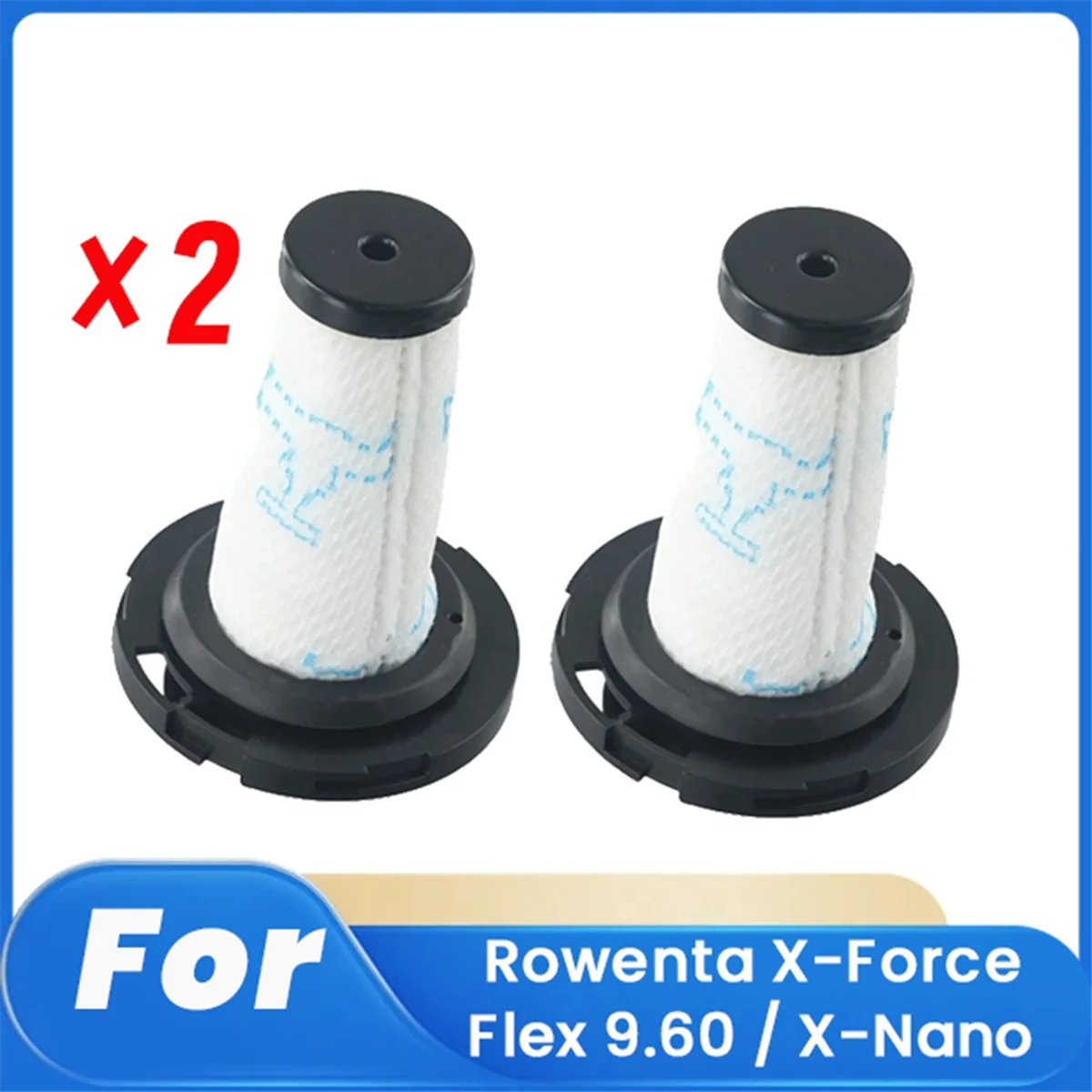 A71P 2 Pcs ZR009010 Filter for X-Force Flex 9.60 / X-Nano Sweeping Robot Accessories Filter Cleaner Parts Replacement