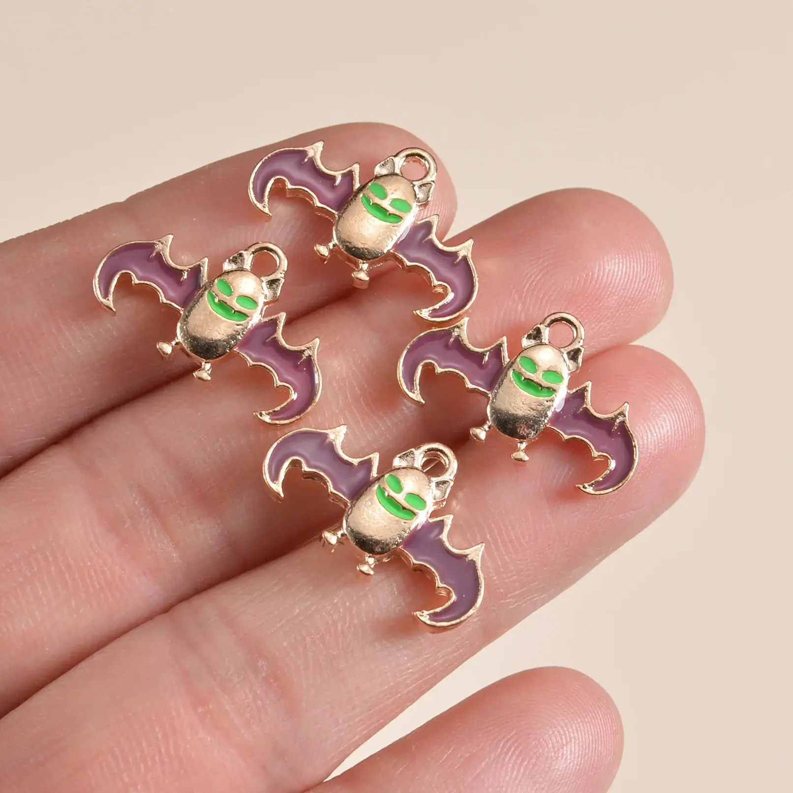 

50PCS Metal Halloween Animal Bat Charms Pendant For Earrings Necklace Bracelet Jewelry Making DIY Handmade Craft