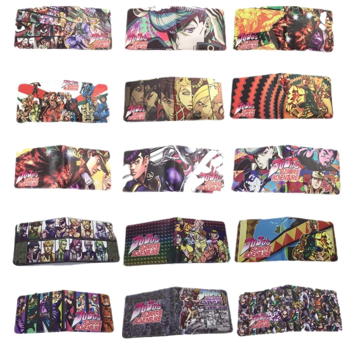 

Anime JOJO's Bizarre Adventure Full Color Button PU Leather Short Wallet Men and Women Card Bag Student Coin Purse Birthday Gift