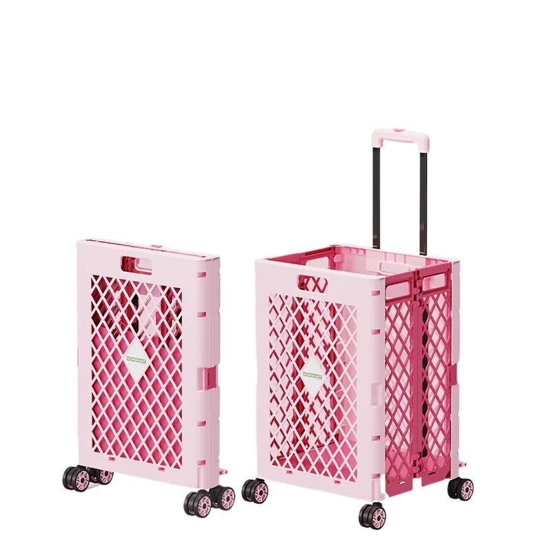 

Pull rod cart Foldable box shoppingLight trolley Student luggage artifact Portable small pull cart Shopping cart