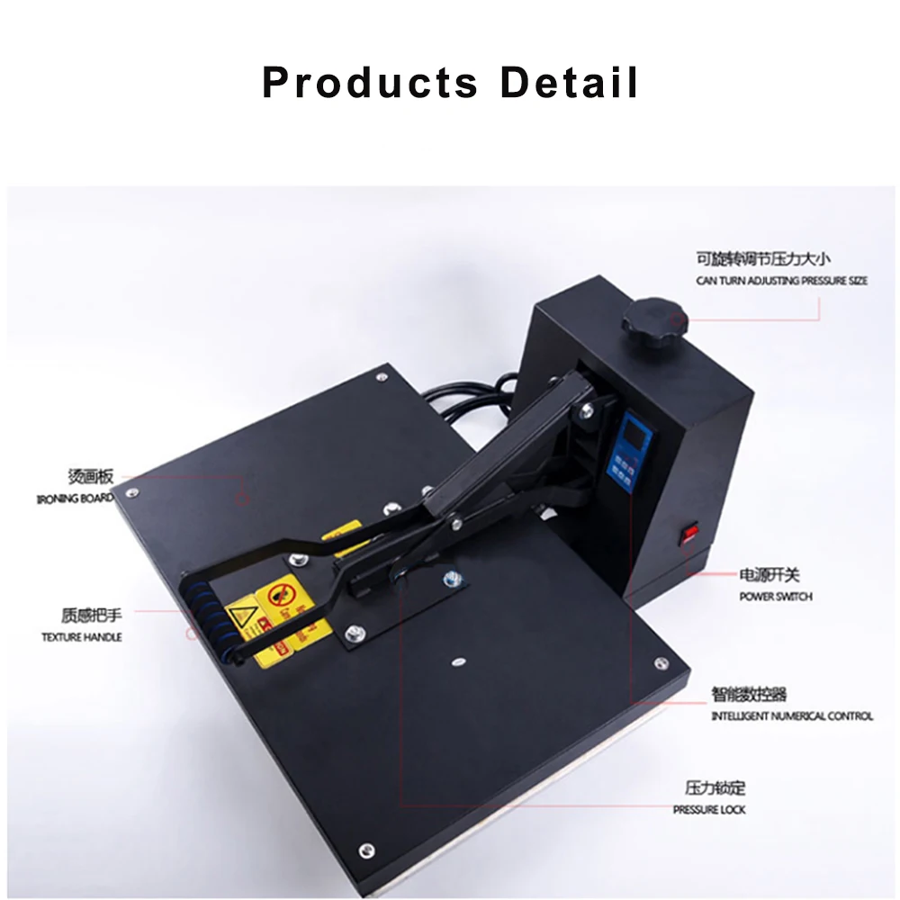 Wholesale T-shirt Heat Transfer Machine Clothing Digital 38*38 Mini Flat Ironing Heat Press Machines
