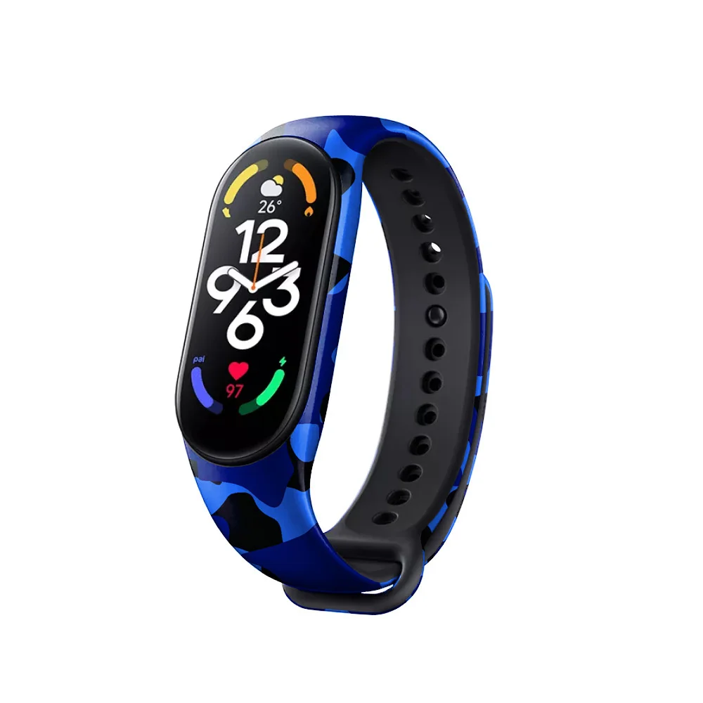 Compatible With Mi Band 7 Colorful Comfortable Fit Durable Adjustable Stylish Design Fitness Band Silicone Bracelet Wristband