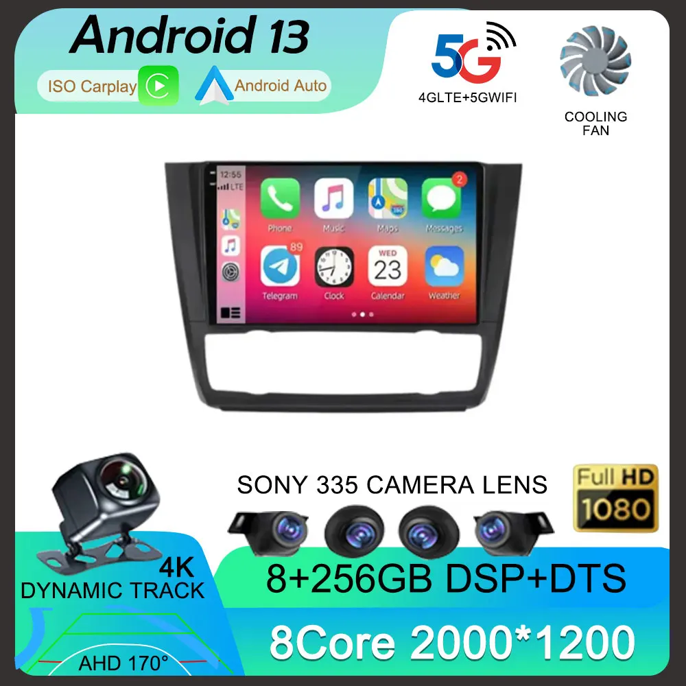 

Android 13 Carplay Auto WIFI+4G For BMW 1 Series E81 E82 E87 E88 AT 2004-2012 Car Radio Multimedia Playor Serero Video GPS DSP