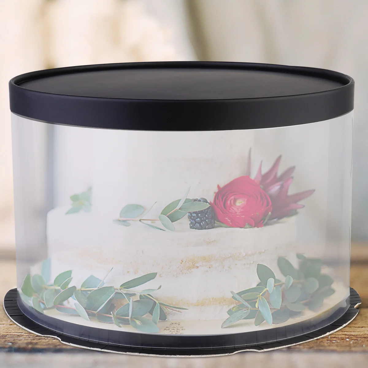 

1Pcs Cake Paper Box Plastic Lid Safe Lightweight Wedding Cake Packaging Round Party Boxes Cookies Boxes Cookie