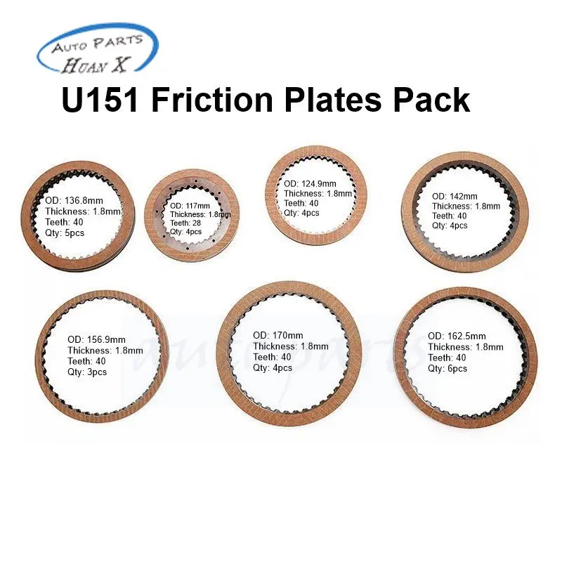 

29pcs/set U150E U151E Automatic Transmission Friction Plates Repair Kit for Toyota Gearbox Rebuild Kit Car Accessories