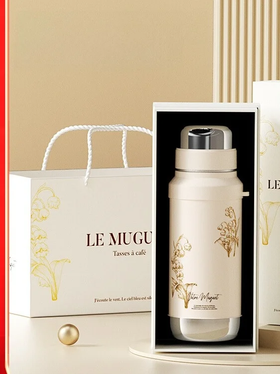 

Vanow Bell Ceramic Inner Barrel Portable Insulated Water Cup for Women Birthday Gift High Aesthetic Value Luxury Style 500ml