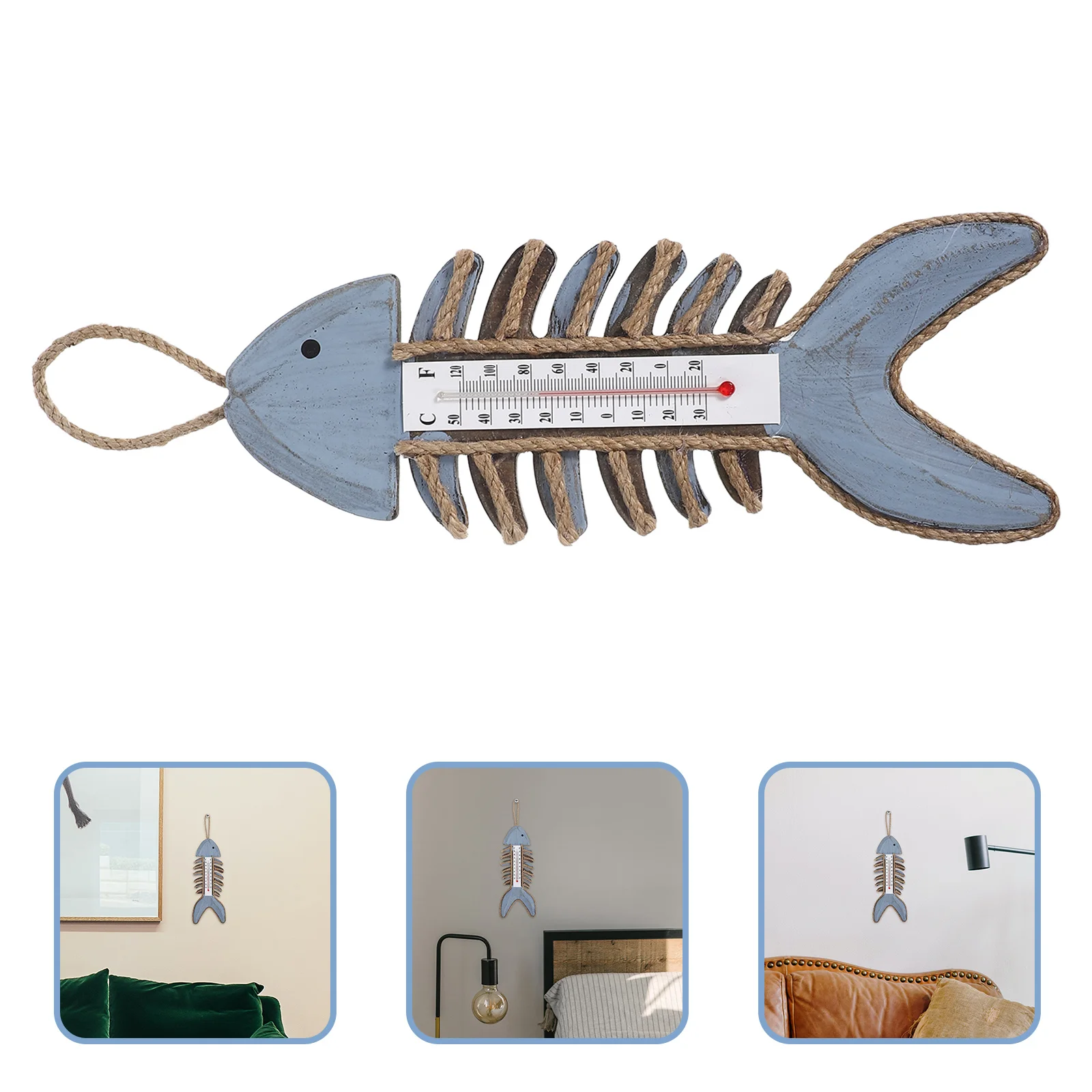 

Vintage Fishbone Thermometer Wall Mounted Indoor Outdoor Temperature Gauge Home Garden Office Decor Thermometer Wall