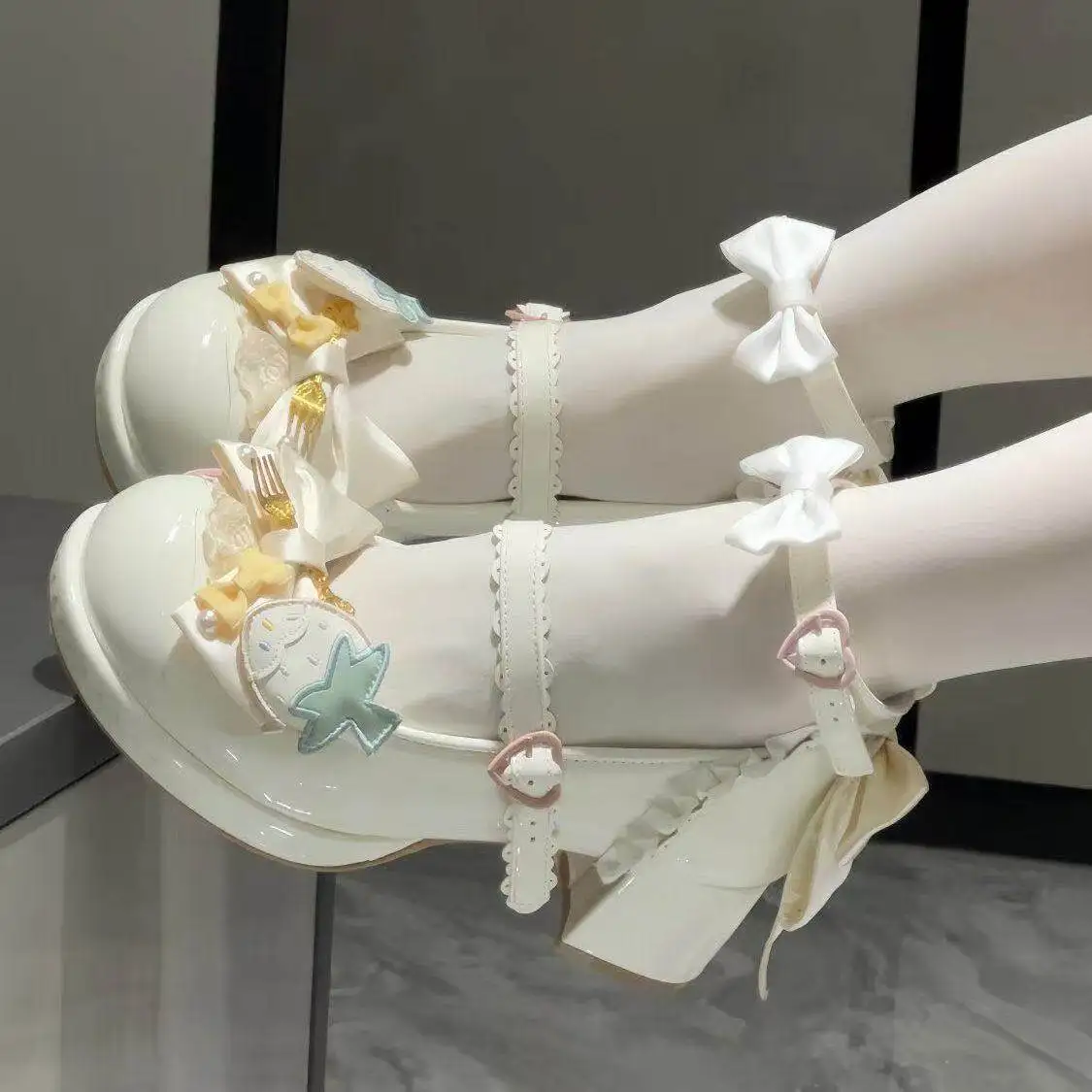 New Strawberry Roll Lo Shoes Summer Full Payment Original Chunky Heel Lolita Shoes Cute Sweet Lolita Little Leather Shoes