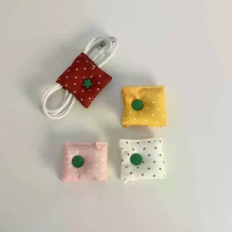 1Pcs Red Tomato/Star Design Cable Winding Holder Cute Cable Organizer For Earphones Chargers Portable Daily Use