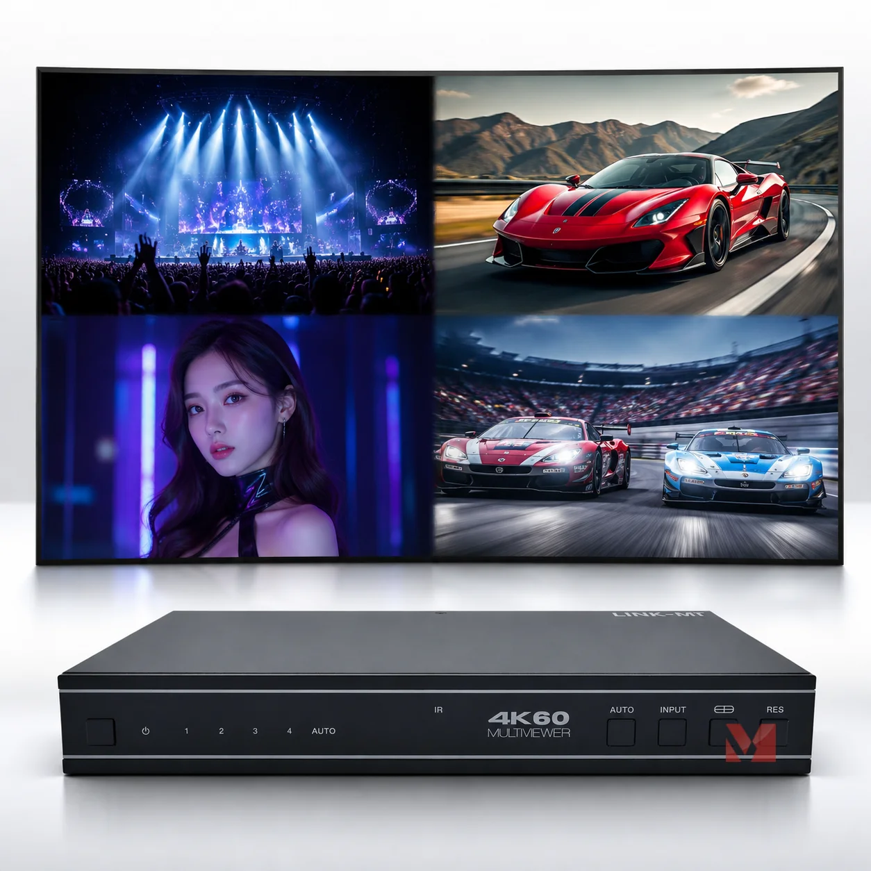 4K HDMI Switcher 4x1 Multiviewer Seamless Switching PIP PBP Quad Display UHD Video Switch HDCP 2.2 Audio De-embedding
