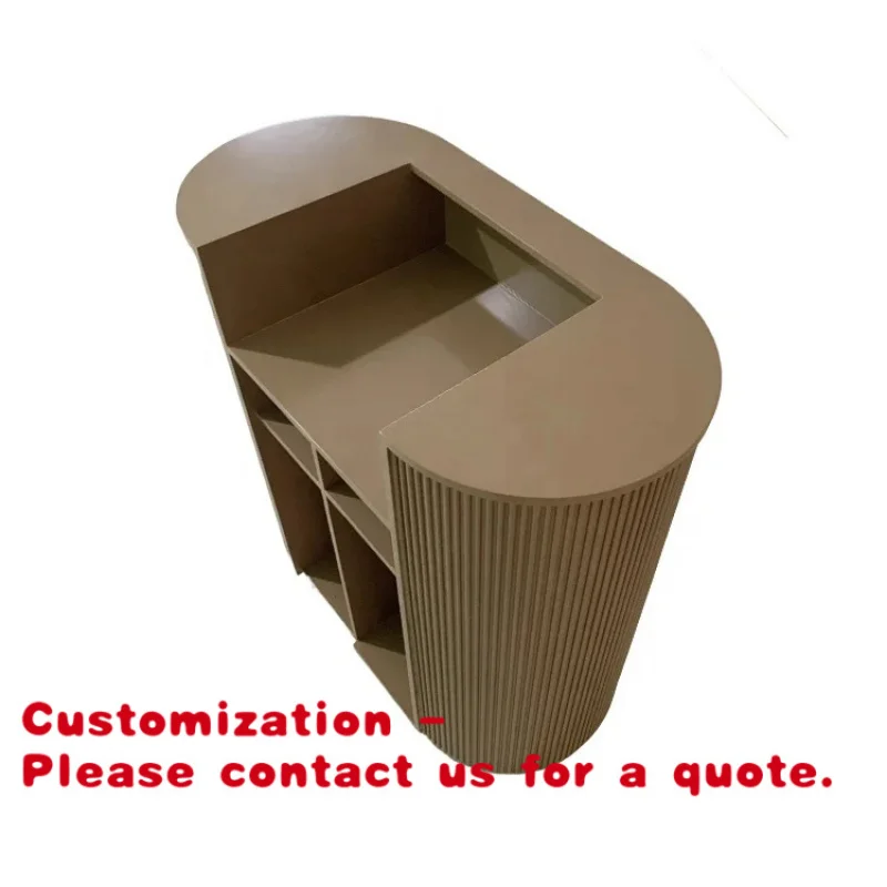 custom.Brown Reception Desk Hotel Beauty Salon Store Bar Office Mall-Simple Modern Design