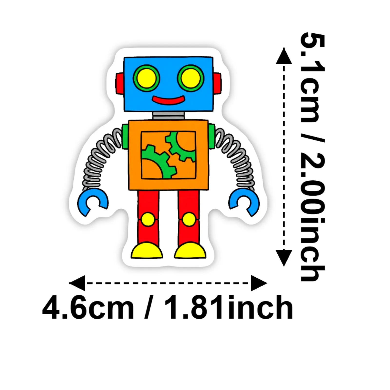 50/100Pcs Colorful Cartoon Robot Stickers Eco-Friendly Waterproof for Phone Stationery Box Storage Box Drawer Helmet Skate Decal view 4