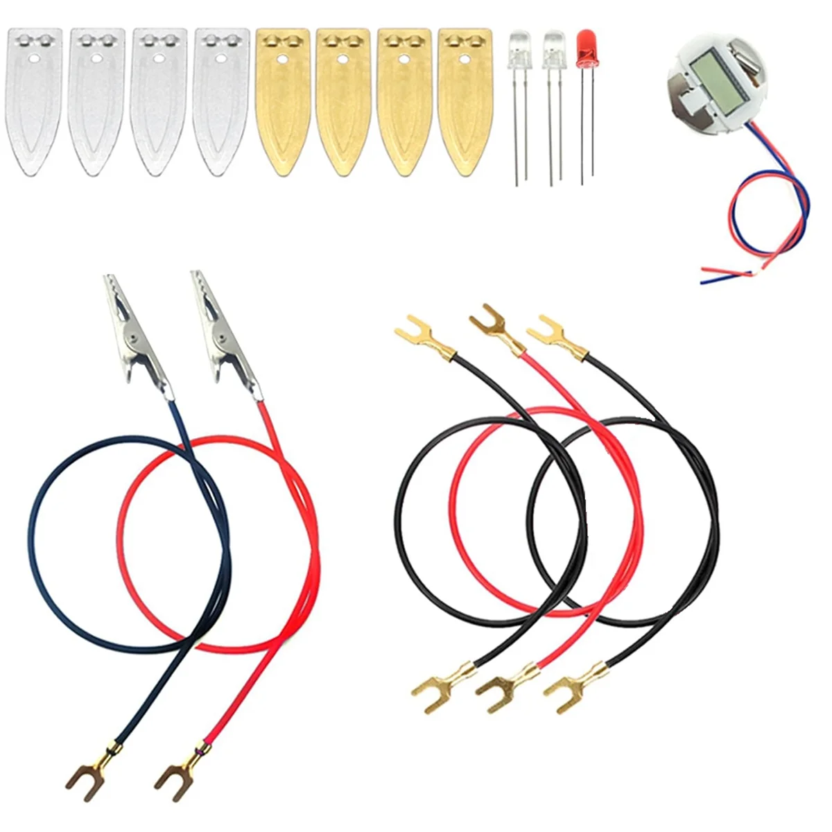 Fruit Battery Science Experiment Kit with Electronic Clock and RGB LED for DIY Home Teaching Toy