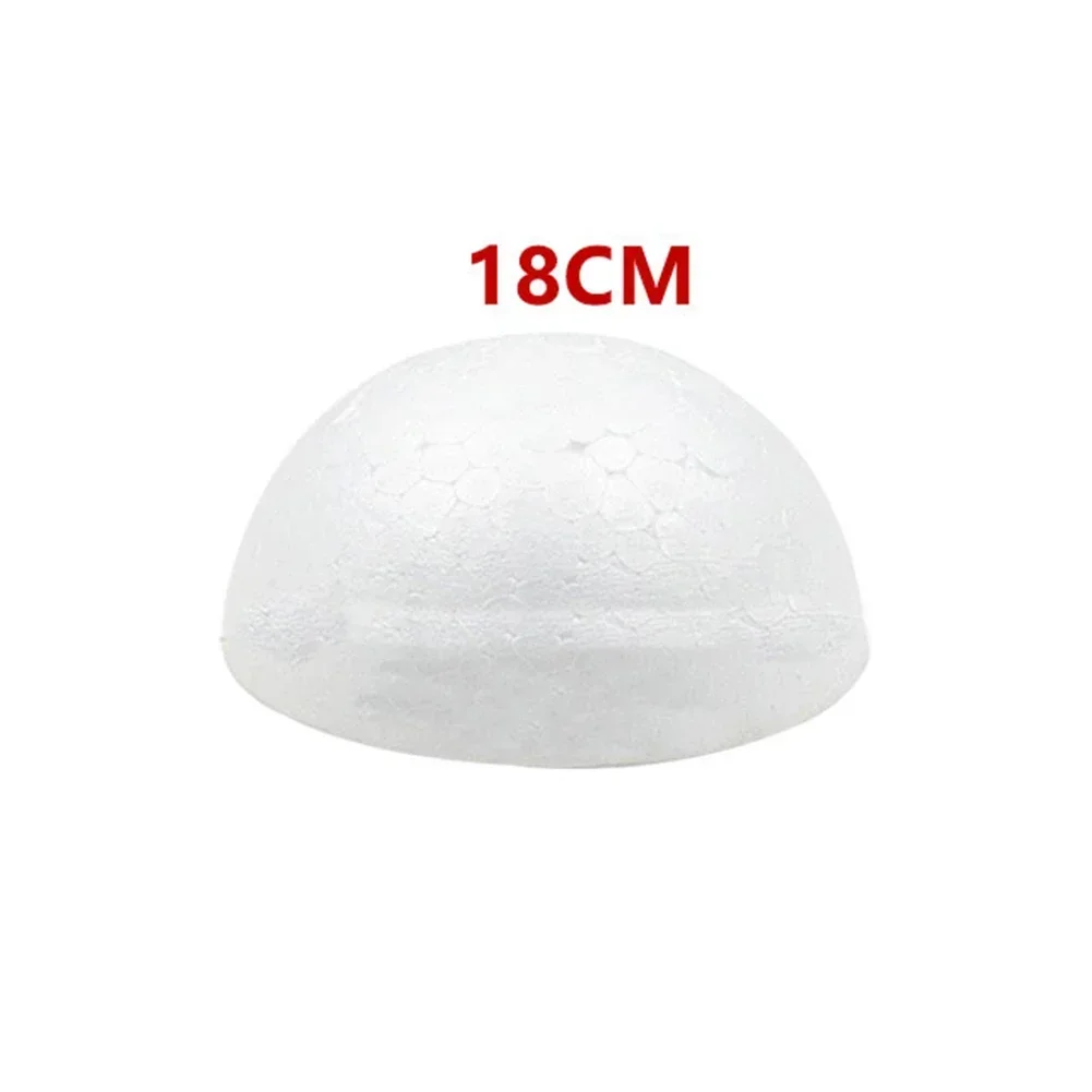 Bola de espuma de poliestireno semiredonda sólido para decoración de fiestas de Navidad, esferas de boda, manualidades, manualidades, 1 piezas, 15/18/20/25cm