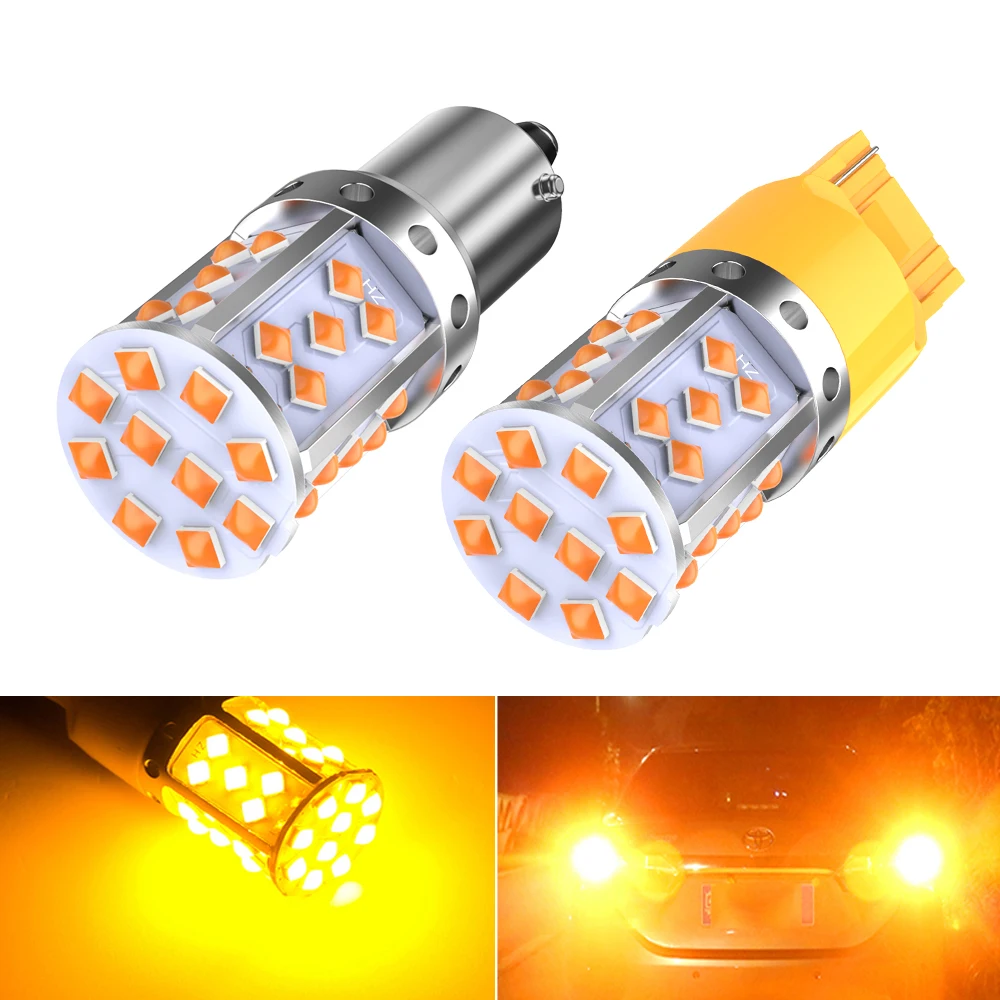 T20 LED 7440 W21W W21/5W WY21W Led Bulb 1156 BA15S P21W BAU15S PY21W 7507 LED Car Turn Signal Light Reverse Lamp 12V Auto Orange