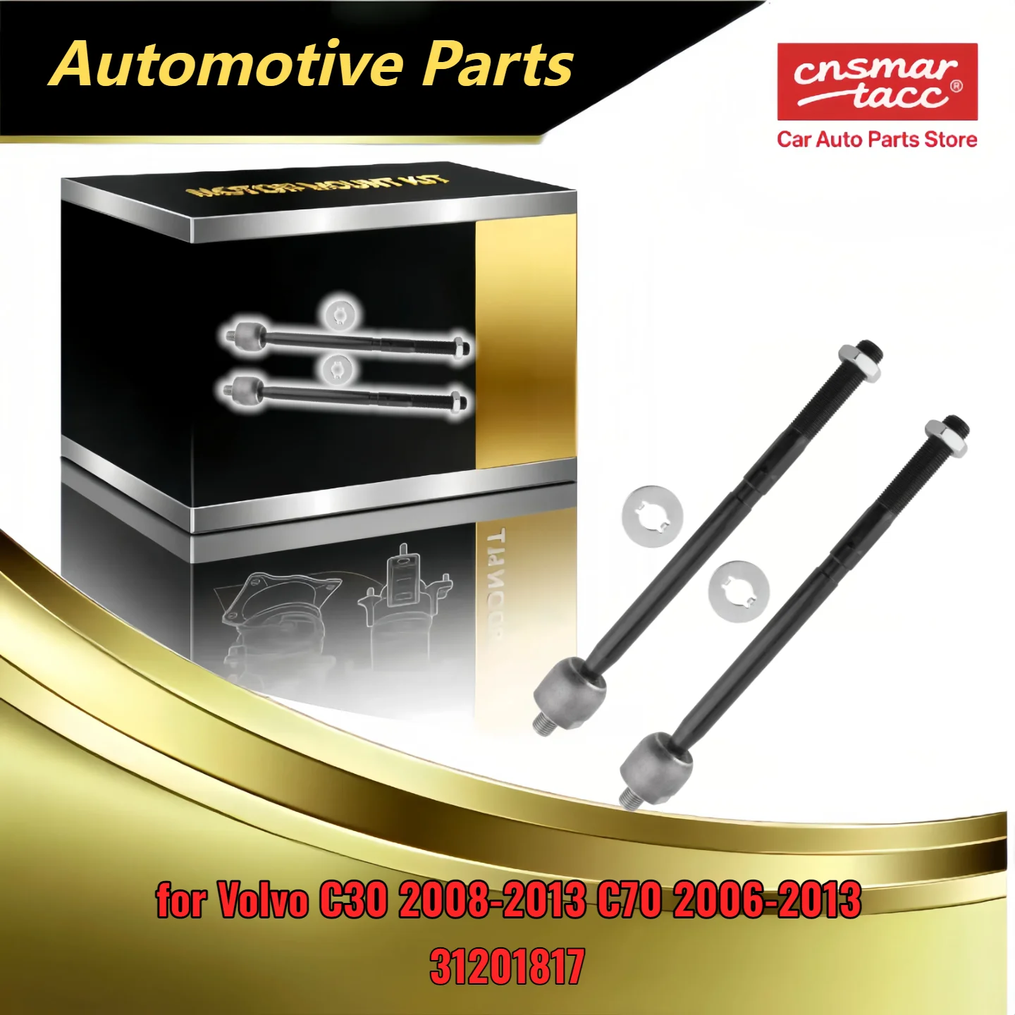 

Direct Fit 2pcs Front Inner Tie Rod End Set for Volvo C30 2008-2013 C70 2006-2013 Compatible with 31201817