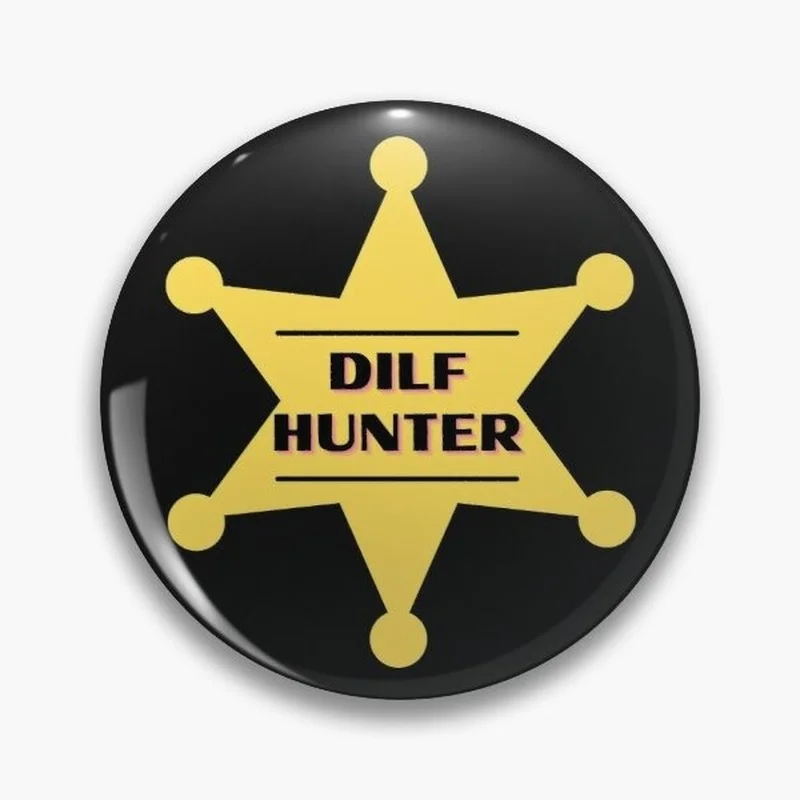 Dilf Hunter Yellow Badge Fashion Soft Button Pin Lover Creative Gift Collar Decor Customizable