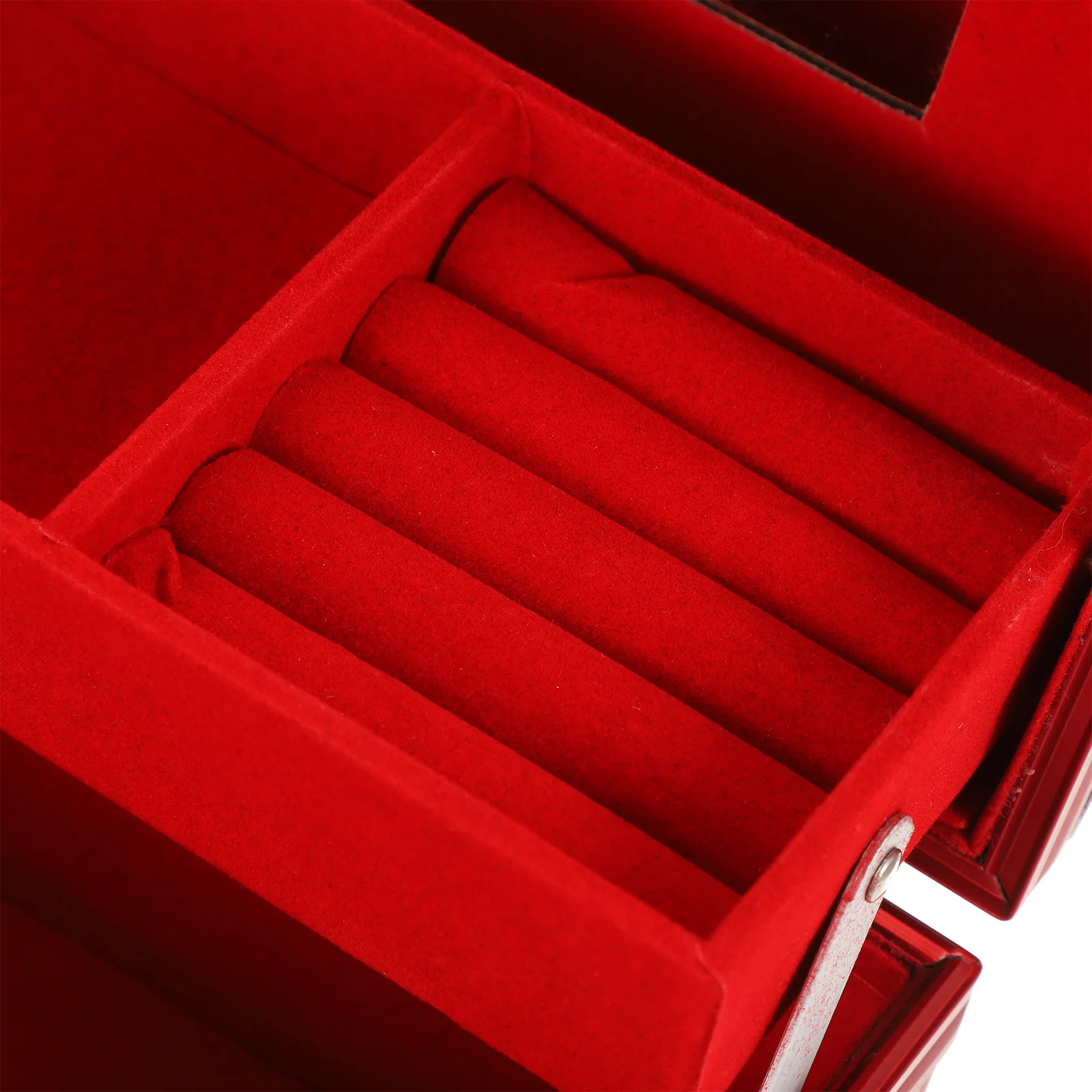

Vintage Jewelry Box Retro Lock Wooden Jewelry Organizer Storage Case for Rings Necklaces Earrings Bracelets Home