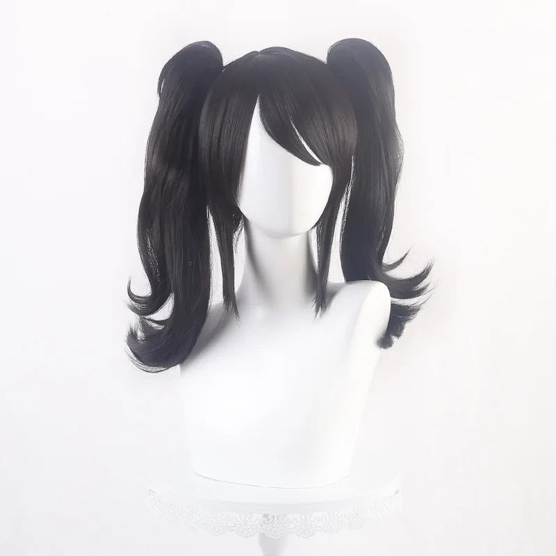 La chica Streamer es muy dependiente en la peluca de cosplay con coletas gemelas y peluca Tangtang de chica Streamer de pelo falso