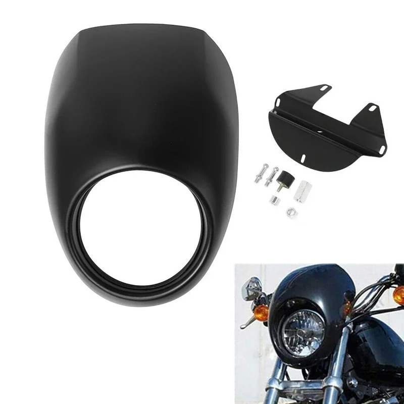 

Матовая черная обтекатель для передней фары мотоцикла, маска для Harley Sportster Dyna FX/XL 1973 и выше