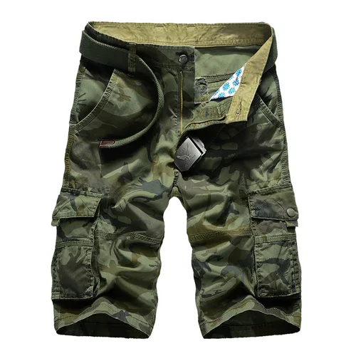 Imagen 2 del producto Pantalones cortos Cargo de camuflaje sin cinturón para hombre, novedad de 2024, pantalones cortos informales para hombre, pantalones cortos de trabajo sueltos para hombre, pantalones cortos militares de talla grande