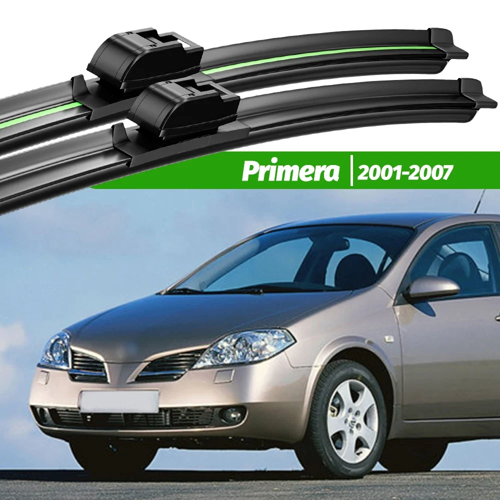 

For Nissan Primera P12 2001-2007 2pcs Front Windshield Wiper Blades 2002 2003 2004 2005 2006 Windscreen Window Accessories