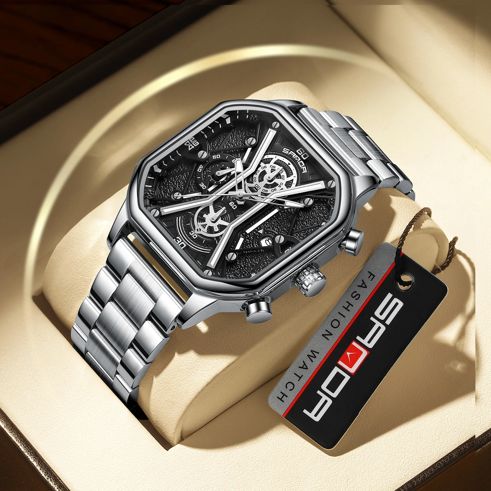 

New Mens Quartz Watches Skeleton Tonneau 30 Waterproof Wristwatch Original Japan Pagani Designs Electronics Watch for Men Reloj