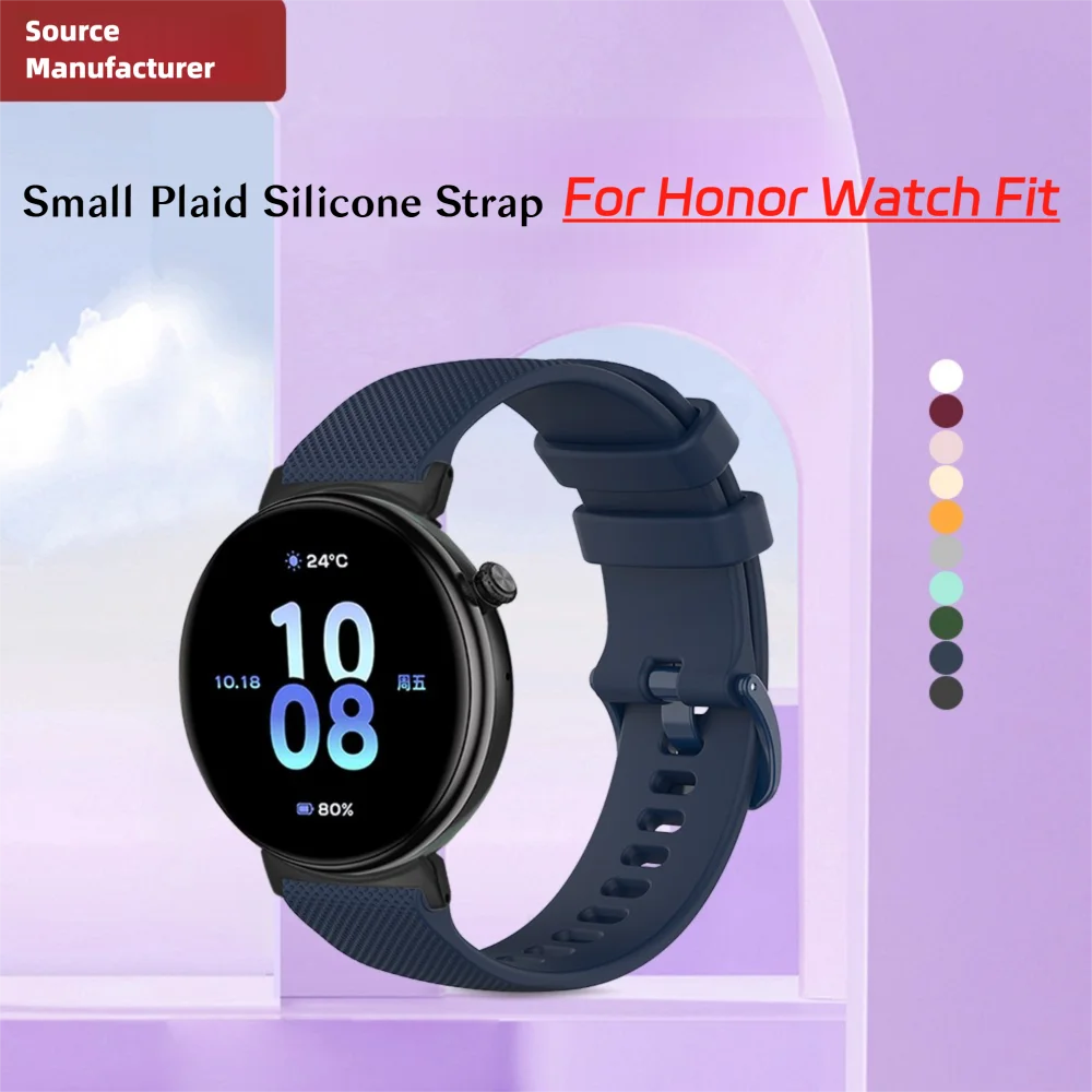 Loop Strap For Honor Fit Vitality/Elegant Edition Small Plaid Pattern Lightweight Silicone Sport Band for Man Woman Bracelet