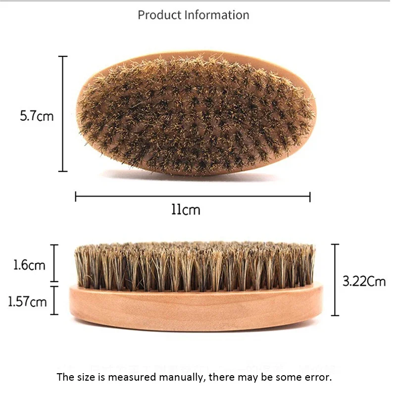 Brosse à barbe en poils de sanglier pour hommes, brosse à cheveux ondulée, peigne de barbier, peignes de coiffage à moustache, accessoire de barbier professionnel