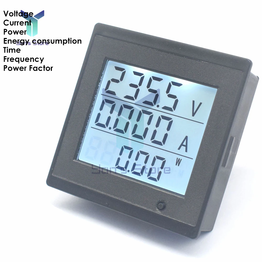 AC 80-300V 20A Digital Voltmeter Ammeter Power Energy Meter LED AC Wattmeter Electric Voltage Current Meter with Alarm Function