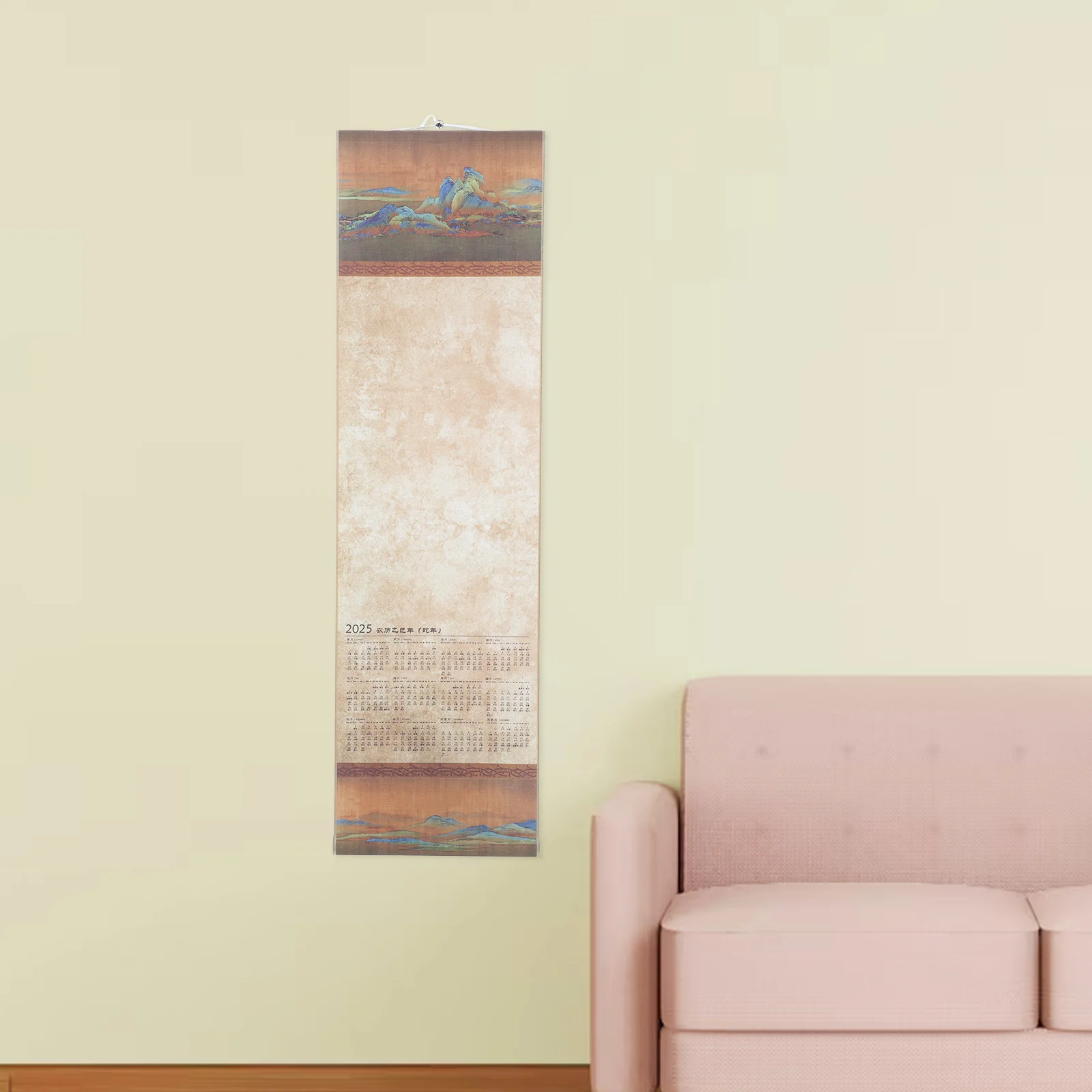 

Пустой настенный календарь для каллиграфии, живописи, китайского стиля, прокрутки, искусства-функциональный бумажный сюань, подвесной календарь, рисунок