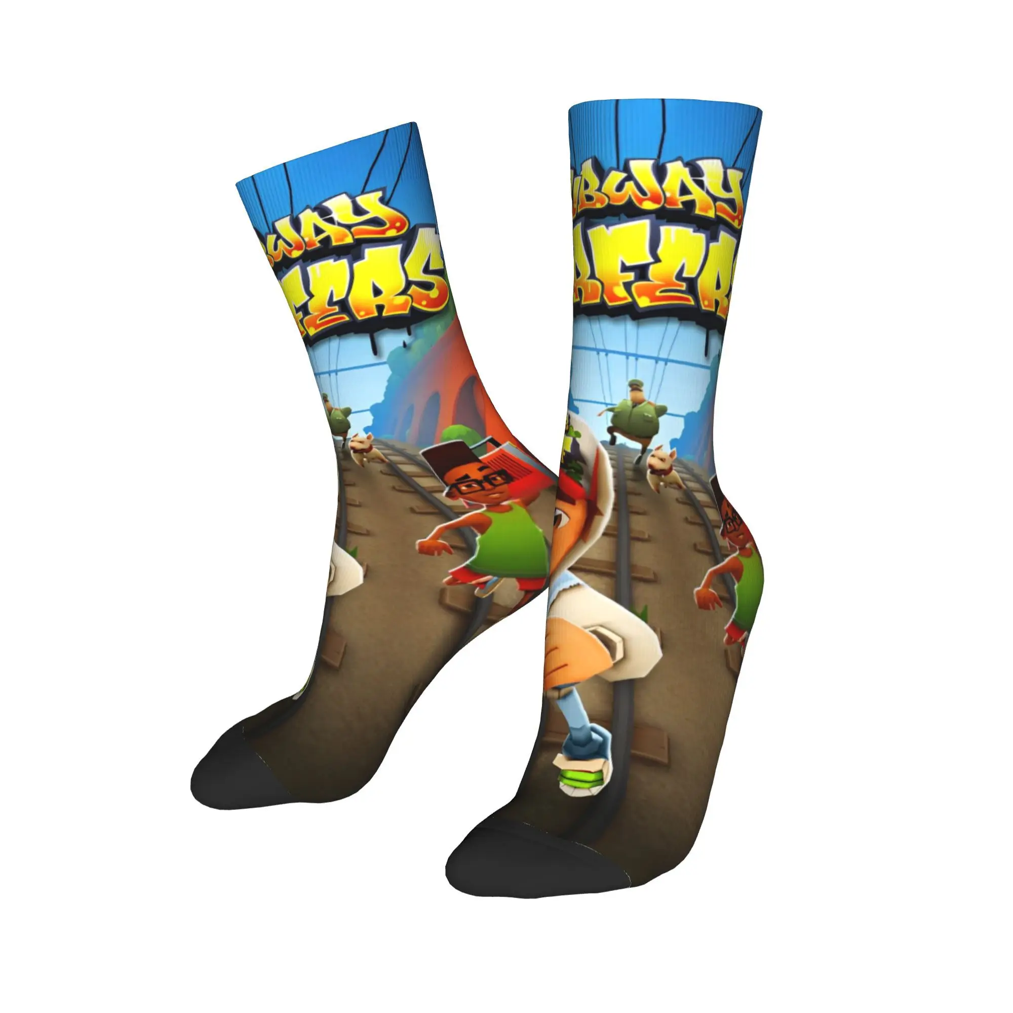 Subway Surfers Funny Game  Socks Accessories For Men Women  Skateboard Socks Soft Wonderful Gifts